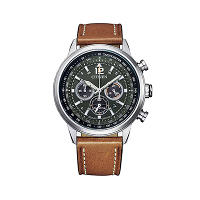 Reloj Citizen Hombre CA0880 15X Piel Marron Acero Cronografo Analogico