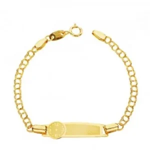 18k esclava bebe con chapa de reloj 13 cm