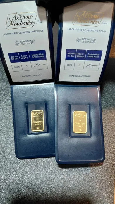 lingote de oro de 24k de 5g